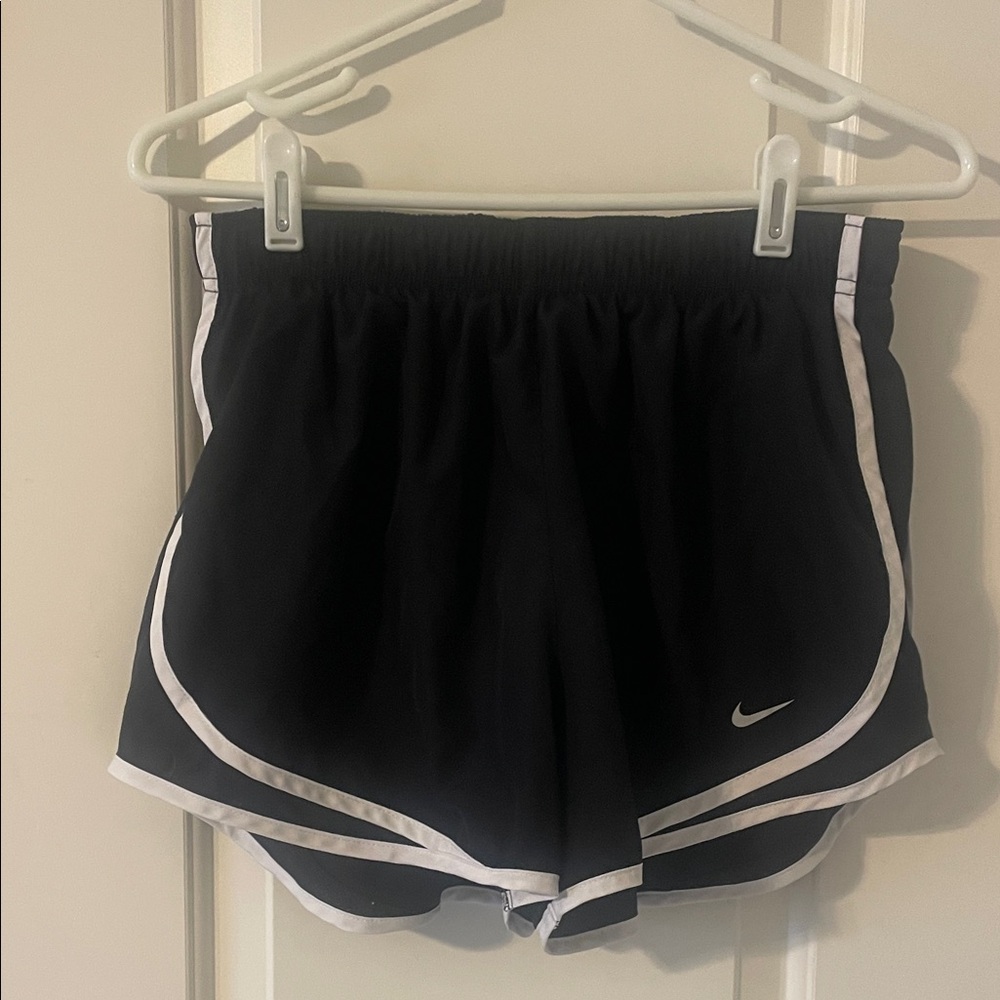 Nike Women's Black and White Athletic Shorts